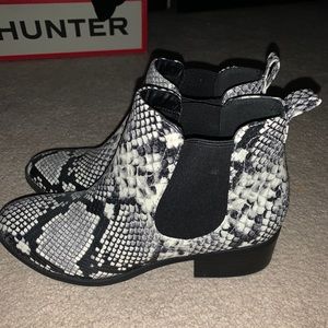 Brand new black snakes skin booties